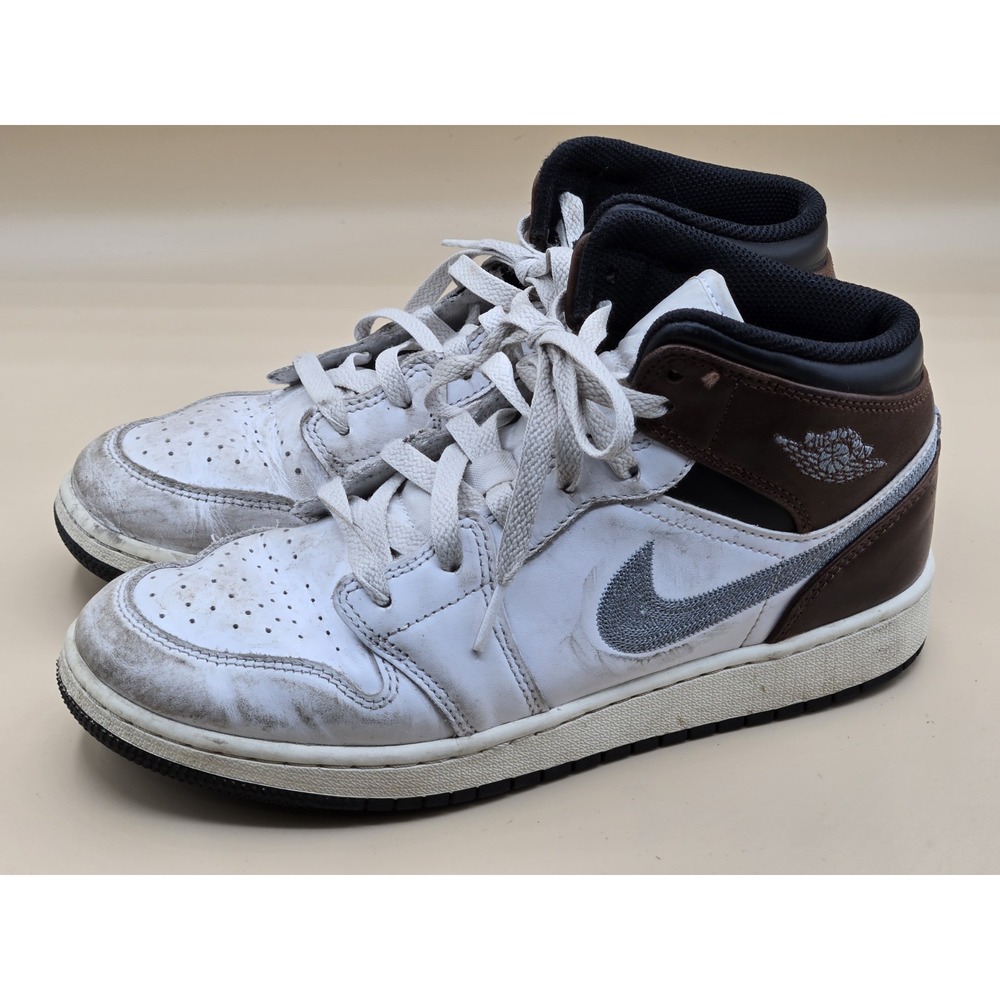 Jordan 1 Mid SE - FQ8162-142 - White/Blue Grey-Black-Sail - Kids‎ Size 7Y